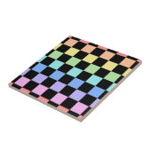 Regenboog Schachbrettpatroon Tegeltje (Zijkant)