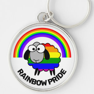 Regenboog Schapen Knop Sleutelhanger