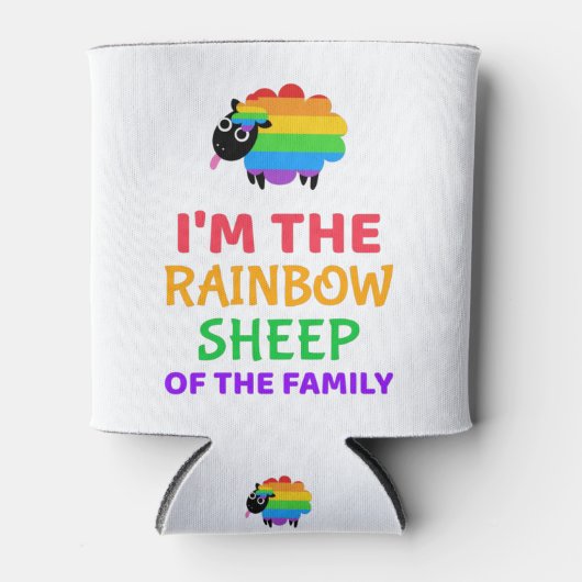 Regenboog Schapen van Mijn Familie Blikjeskoeler (Voorkant)