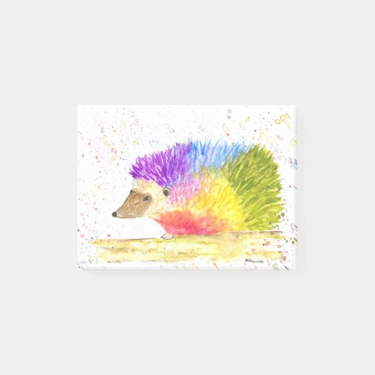 Regenboog schattig Egeltje Waterverf Post-it® Notes (Voorkant)