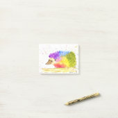 Regenboog schattig Egeltje Waterverf Post-it® Notes (Op bureau)