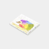 Regenboog schattig Egeltje Waterverf Post-it® Notes (Schuin)