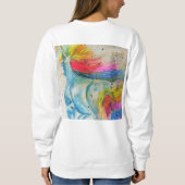 Regenboog Schattige Eenhoorn Vrouwen Waterverf Art Trui (Achterkant)