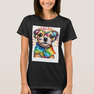 Regenboog Schattige Hond – Grappige Puppy Liefde G T-shirt