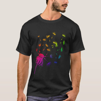 Regenboog Schattige Paardenbloem Lente Wilde Bloem T-shirt