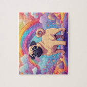 Regenboog Schattige Pug Legpuzzel (Verticaal)