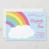 Regenboog Schattigee Kinder 1e verjaardagsfeest Kaart (Voorkant)