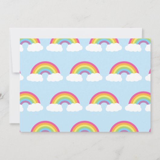 Regenboog Schattigee Kinder 1e verjaardagsfeest Kaart (Achterkant)