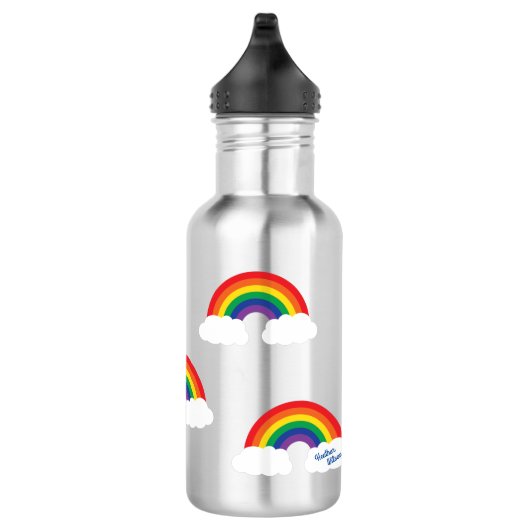 Regenboog Schattigee Kinder waterfles met naam (Rechts)
