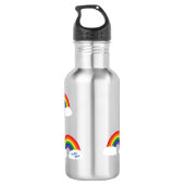 Regenboog Schattigee Kinder waterfles met naam (Achterkant)