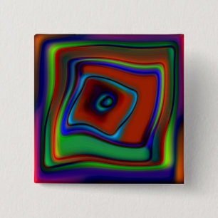 Regenboog scheef vierkante button 5,1 cm