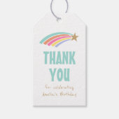 Regenboog Schietende Ster Verjaardag Dank u Feest Cadeaulabel (Voorkant)