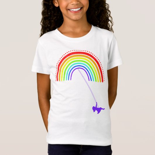 Regenboog schommel t-shirt (Voorkant)