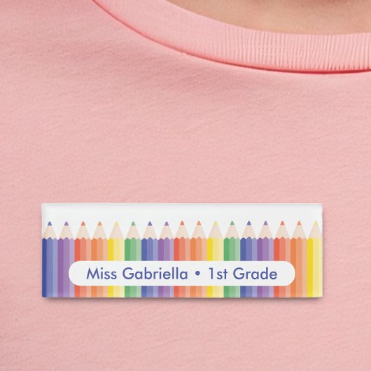 Regenboog School Leraar Magnetische Naam Badge