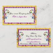 Regenboog scroll blad geel purpledamask borders visitekaartje (Voorkant / Achterkant)