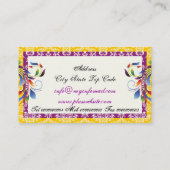 Regenboog scroll blad geel purpledamask borders visitekaartje (Achterkant)
