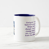 Regenboog, Serenity Prayer Tweekleurige Koffiemok (Voorkant rechts)