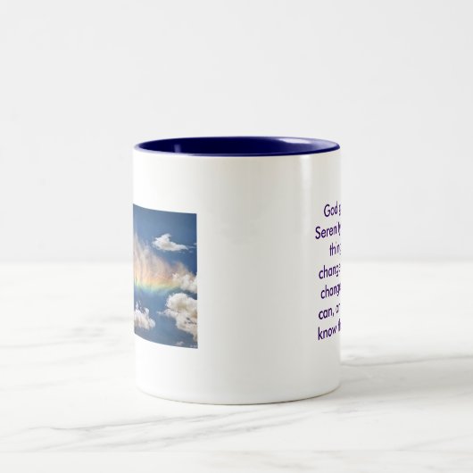 Regenboog, Serenity Prayer Tweekleurige Koffiemok (Center)