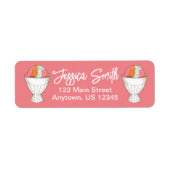 Regenboog Sherbet Ice Cream Sorbet Dessert Scoop Etiket (Voorkant)