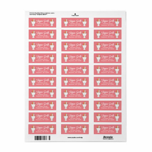 Regenboog Sherbet Ice Cream Sorbet Dessert Scoop Etiket (Full Sheet)