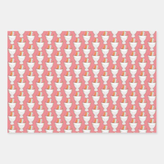 Regenboog Sherbet Ice Cream Sorbet Dessert Scoop Inpakpapier Vel (Voorkant)