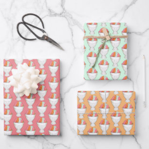 Regenboog Sherbet Ice Cream Sorbet Dessert Scoop Inpakpapier Vel