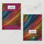 Regenboog Sieraden Oorbellen Ketting Display Kaart Visitekaartje (Voorkant / Achterkant)