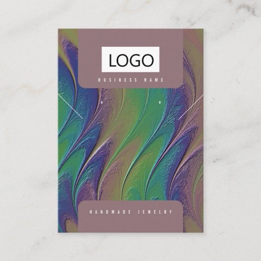 Regenboog Sieraden Oorbellen Ketting Display Kaart Visitekaartje (Voorkant)