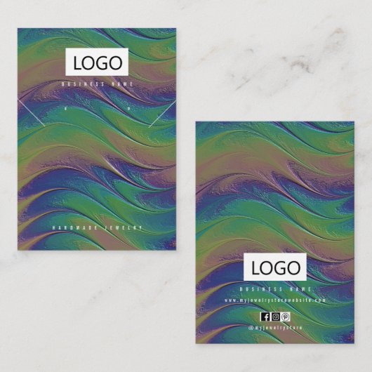 Regenboog Sieraden Oorbellen Ketting Display Kaart Visitekaartje (Voorkant / Achterkant)