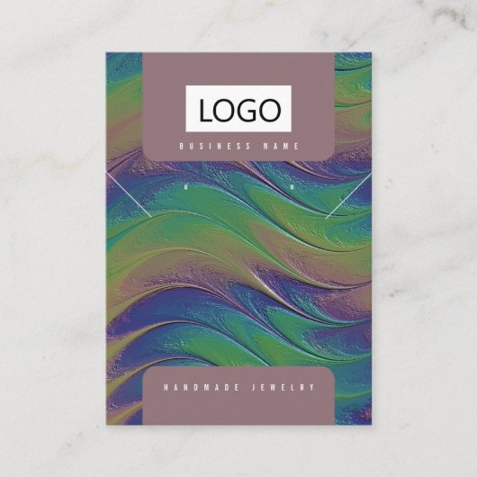 Regenboog Sieraden Oorbellen Ketting Display Kaart Visitekaartje (Voorkant)