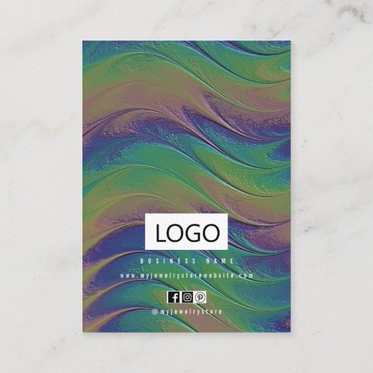 Regenboog Sieraden Oorbellen Ketting Display Kaart Visitekaartje (Achterkant)