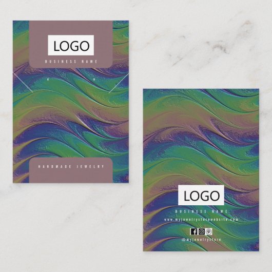 Regenboog Sieraden Oorbellen Ketting Display Kaart Visitekaartje (Voorkant / Achterkant)