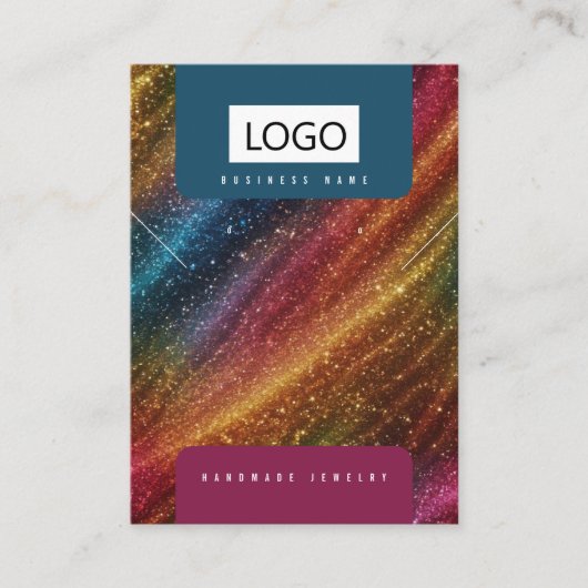 Regenboog Sieraden Oorbellen Ketting Display Kaart Visitekaartje (Voorkant)