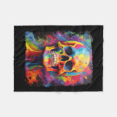 Regenboog Skelet Anatomie Eng Halloween Fleece Deken (Voorkant (Horizontaal))