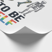 Regenboog Skelet Durf Jezelf Te Zijn Vectorontwerp Cadeaupapier (Hoek)