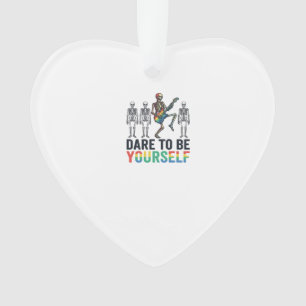 Regenboog Skelet Durf Jezelf Te Zijn Vectorontwerp Ornament