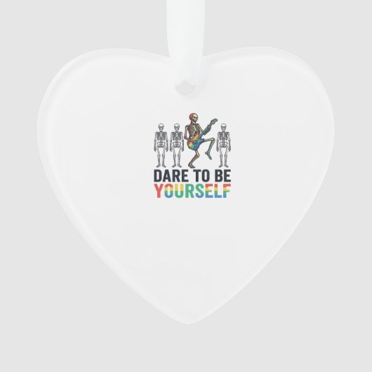 Regenboog Skelet Durf Jezelf Te Zijn Vectorontwerp Ornament (voorkant)