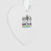 Regenboog Skelet Durf Jezelf Te Zijn Vectorontwerp Ornament (voorkant)