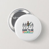 Regenboog Skelet Durf Jezelf Te Zijn Vectorontwerp Ronde Button 5,7 Cm (Voorkant /achterkant)