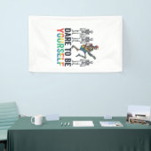 Regenboog Skelet Durf Jezelf Te Zijn Vectorontwerp Spandoek (Beurs)