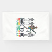 Regenboog Skelet Durf Jezelf Te Zijn Vectorontwerp Spandoek (Horizontaal)