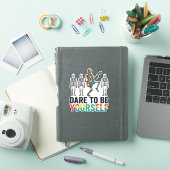 Regenboog Skelet Durf Jezelf Te Zijn Vectorontwerp Sticker (iPad Cover)
