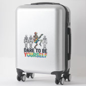 Regenboog Skelet Durf Jezelf Te Zijn Vectorontwerp Sticker (Koffer)