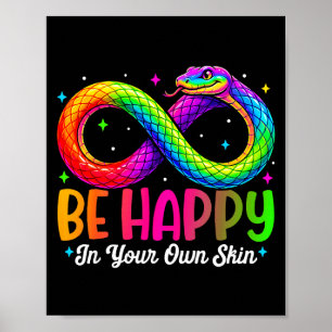 Regenboog slang wees gelukkig autisme bewustzijn o poster