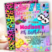 Regenboog Sleepover Verjaardagsfeest Kaart