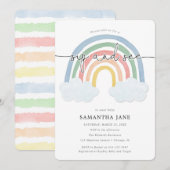 Regenboog slok en zie ontmoet groet baby shower kaart (Voorkant / Achterkant)