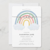 Regenboog slok en zie ontmoet groet baby shower kaart (Voorkant)