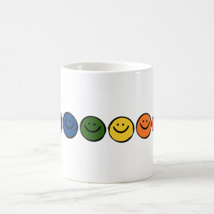 Regenboog Smiley Gezichten Koffiemok