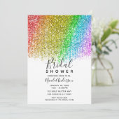 Regenboog Sneeuwkegel Glitter Sparkly Bruidsfeest  Kaart (Staand voorkant)