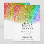 Regenboog Sneeuwkegel Glitter Sparkly Bruidsfeest  Kaart (Voorkant / Achterkant)